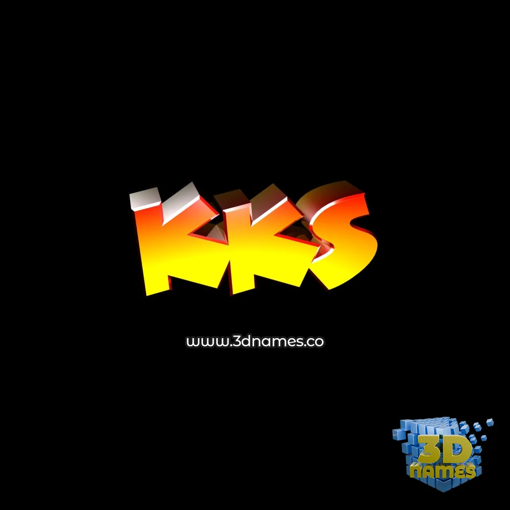 kks in Black Background style - 3D name wallpaper