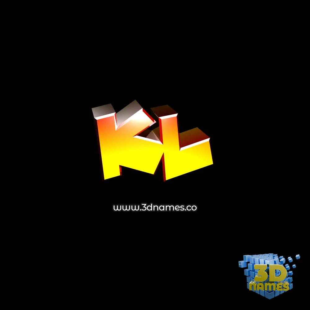 kl in Black Background style - 3D name wallpaper