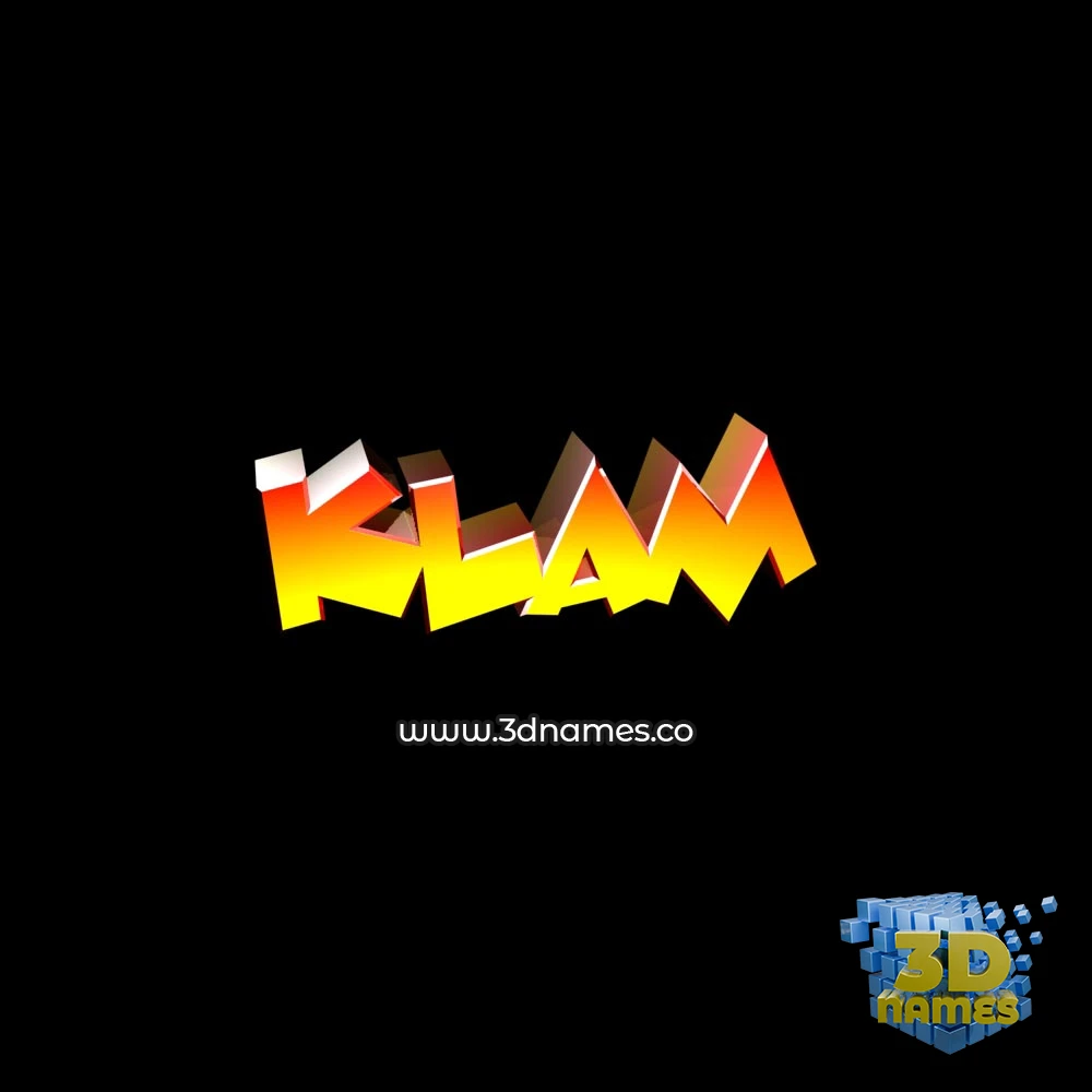 klam in Black Background style - 3D name wallpaper