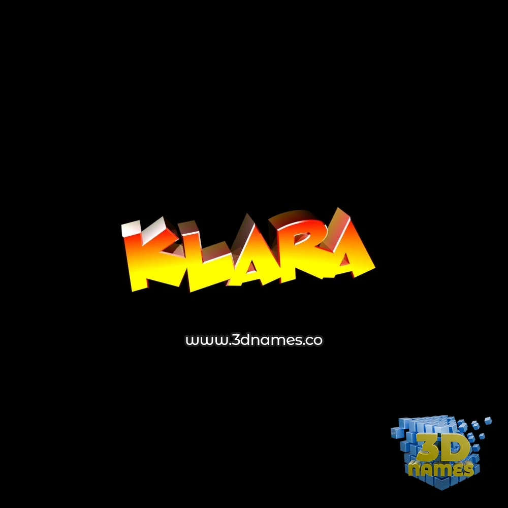klara in Black Background style - 3D name wallpaper