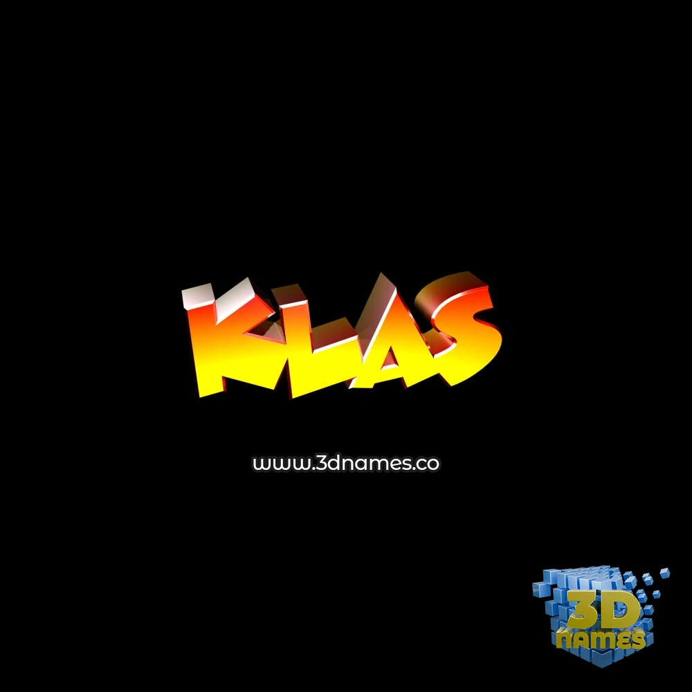 klas in Black Background style - 3D name wallpaper