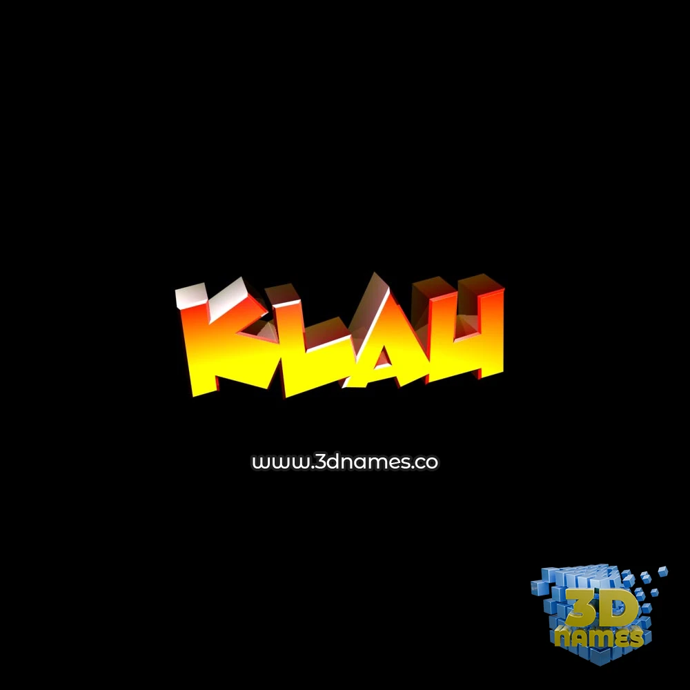 klau in Black Background style - 3D name wallpaper
