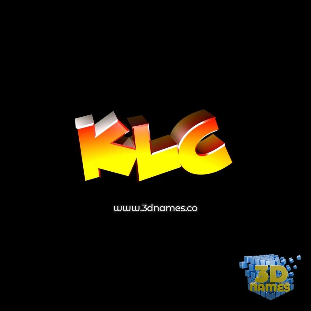 klc in Black Background style - 3D name wallpaper