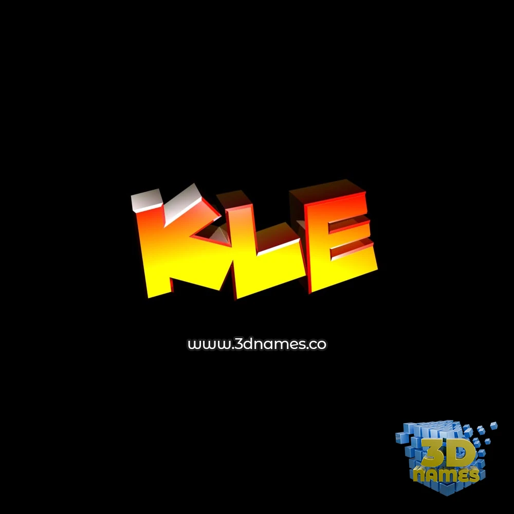kle in Black Background style - 3D name wallpaper