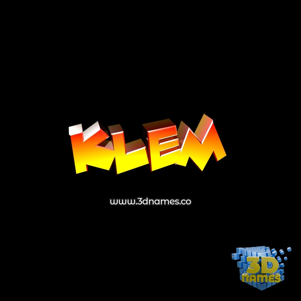 klem in Black Background style - 3D name wallpaper