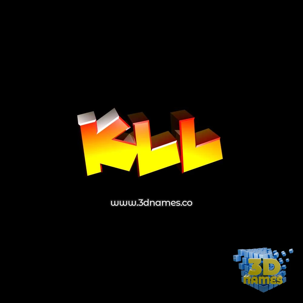kll in Black Background style - 3D name wallpaper