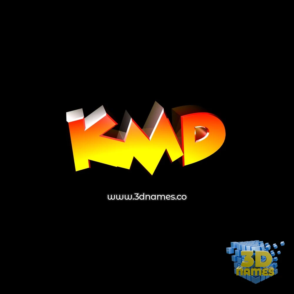 kmd in Black Background style - 3D name wallpaper