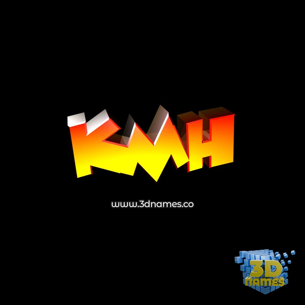 kmh in Black Background style - 3D name wallpaper