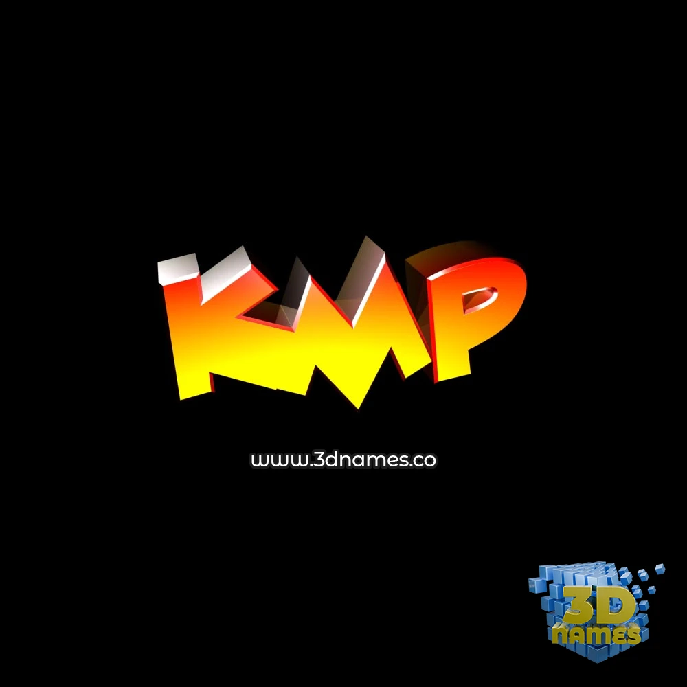 kmp in Black Background style - 3D name wallpaper