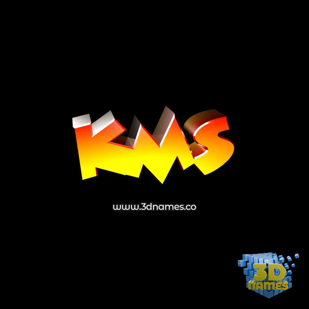 kms in Black Background style - 3D name wallpaper