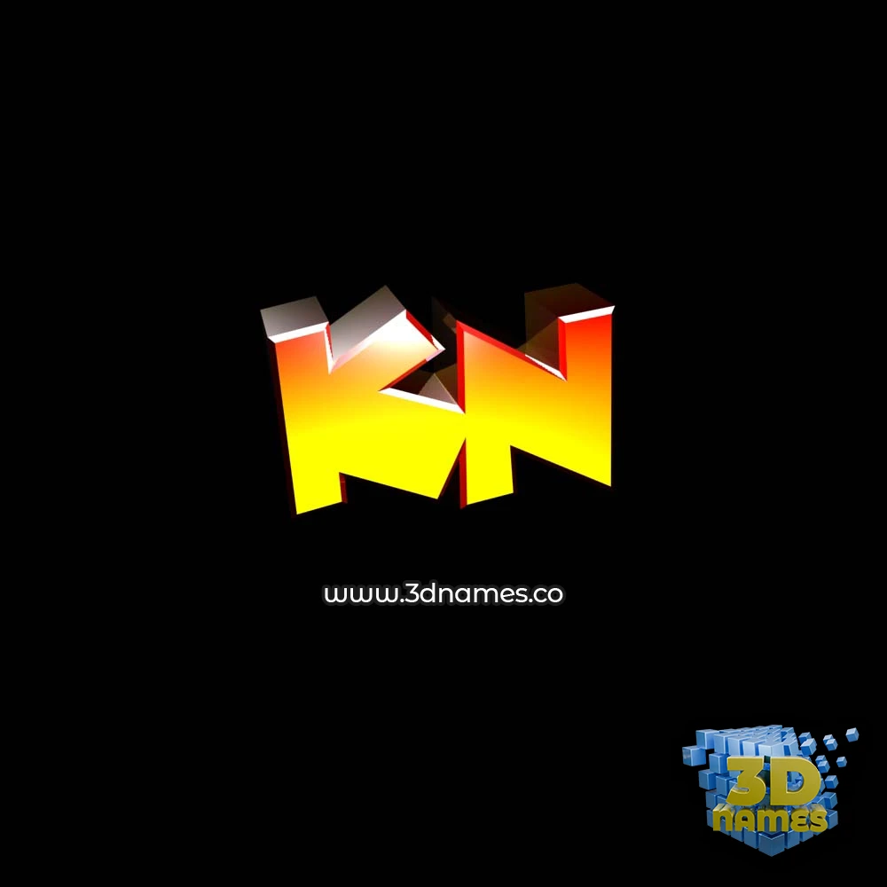 kn in Black Background style - 3D name wallpaper