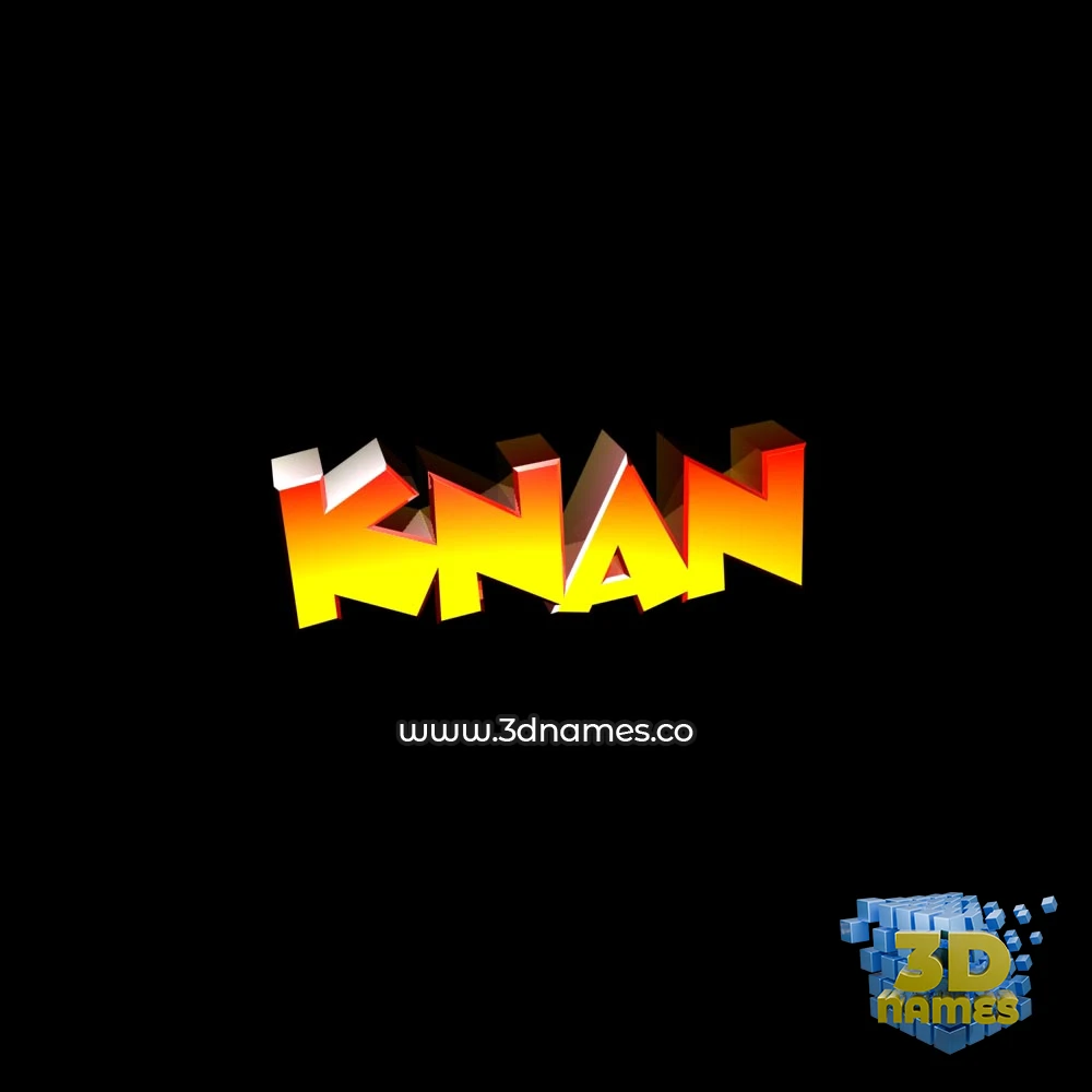 knan in Black Background style - 3D name wallpaper
