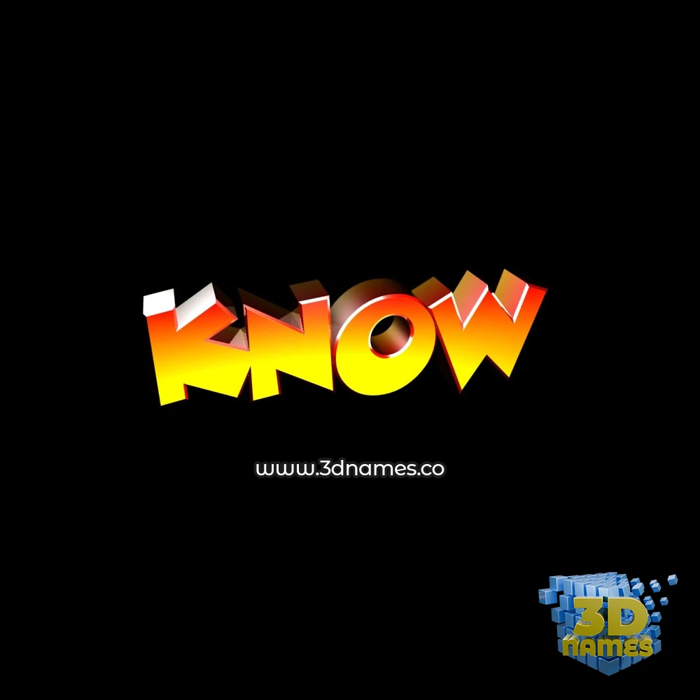 know in Black Background style - 3D name wallpaper