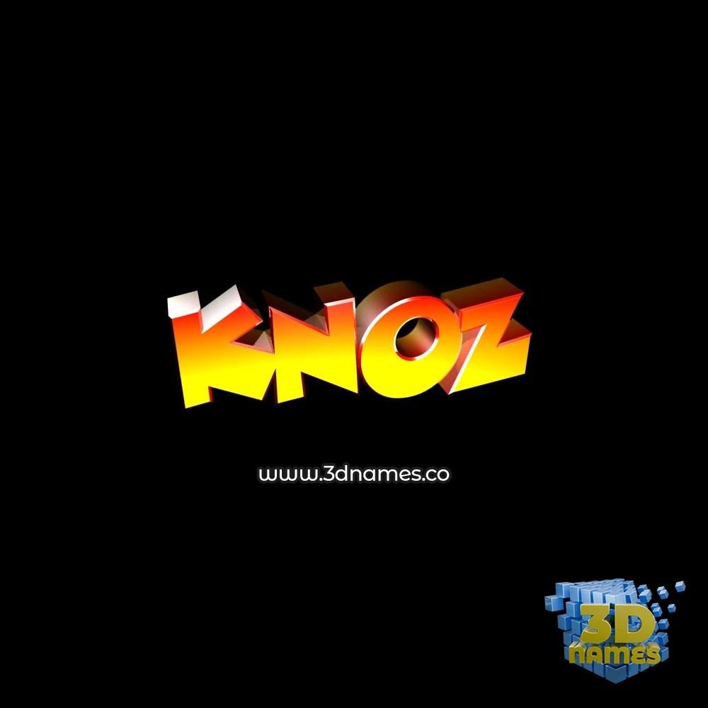knoz in Black Background style - 3D name wallpaper