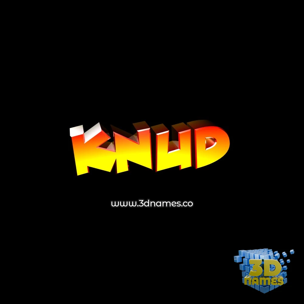 knud in Black Background style - 3D name wallpaper