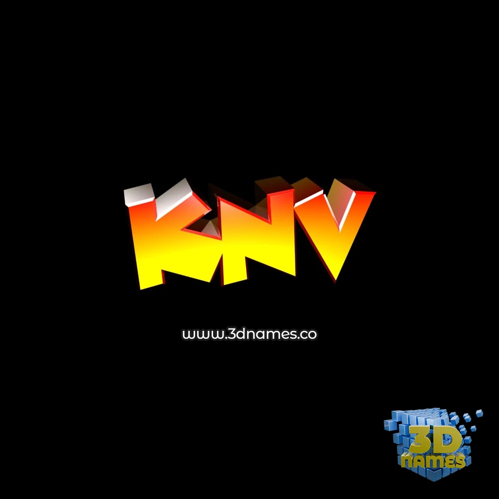 knv in Black Background style - 3D name wallpaper