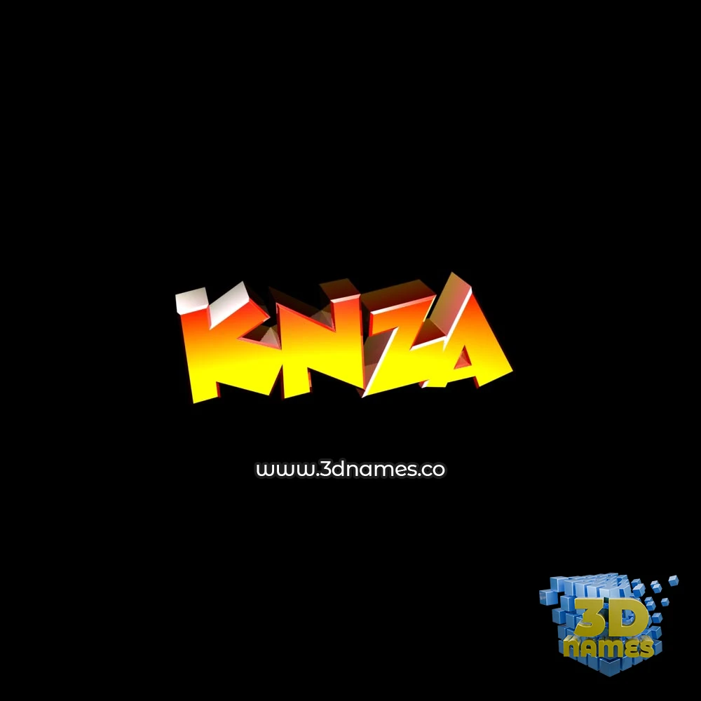 knza in Black Background style - 3D name wallpaper