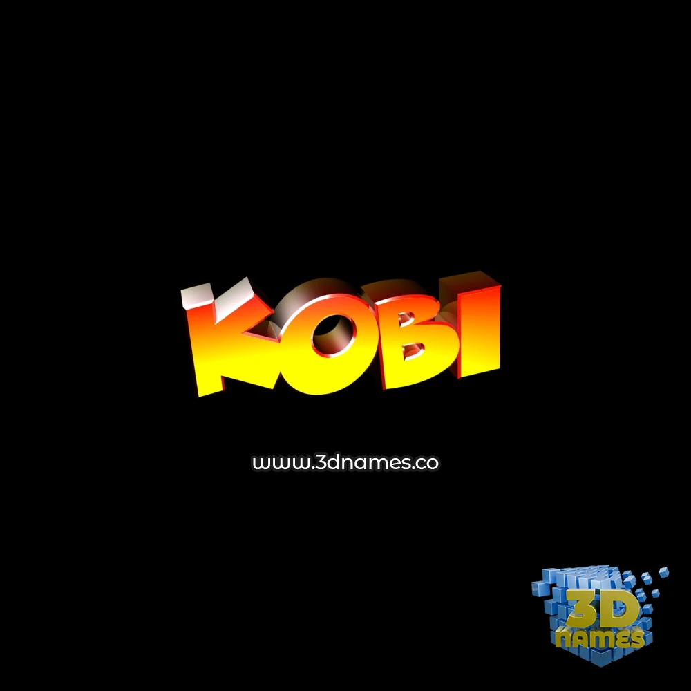 kobi in Black Background style - 3D name wallpaper