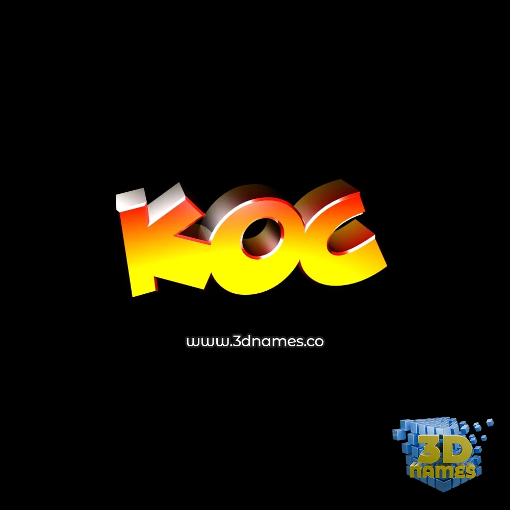 koc in Black Background style - 3D name wallpaper