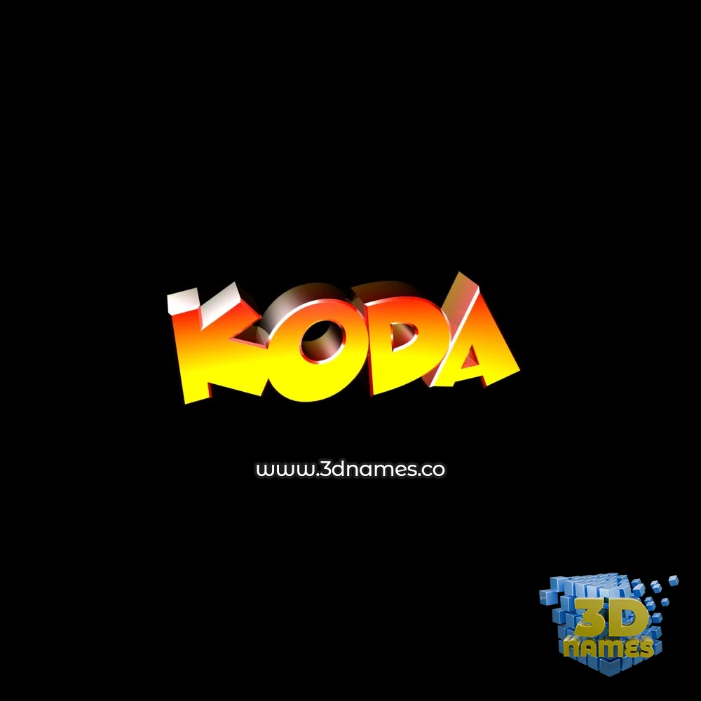 koda in Black Background style - 3D name wallpaper