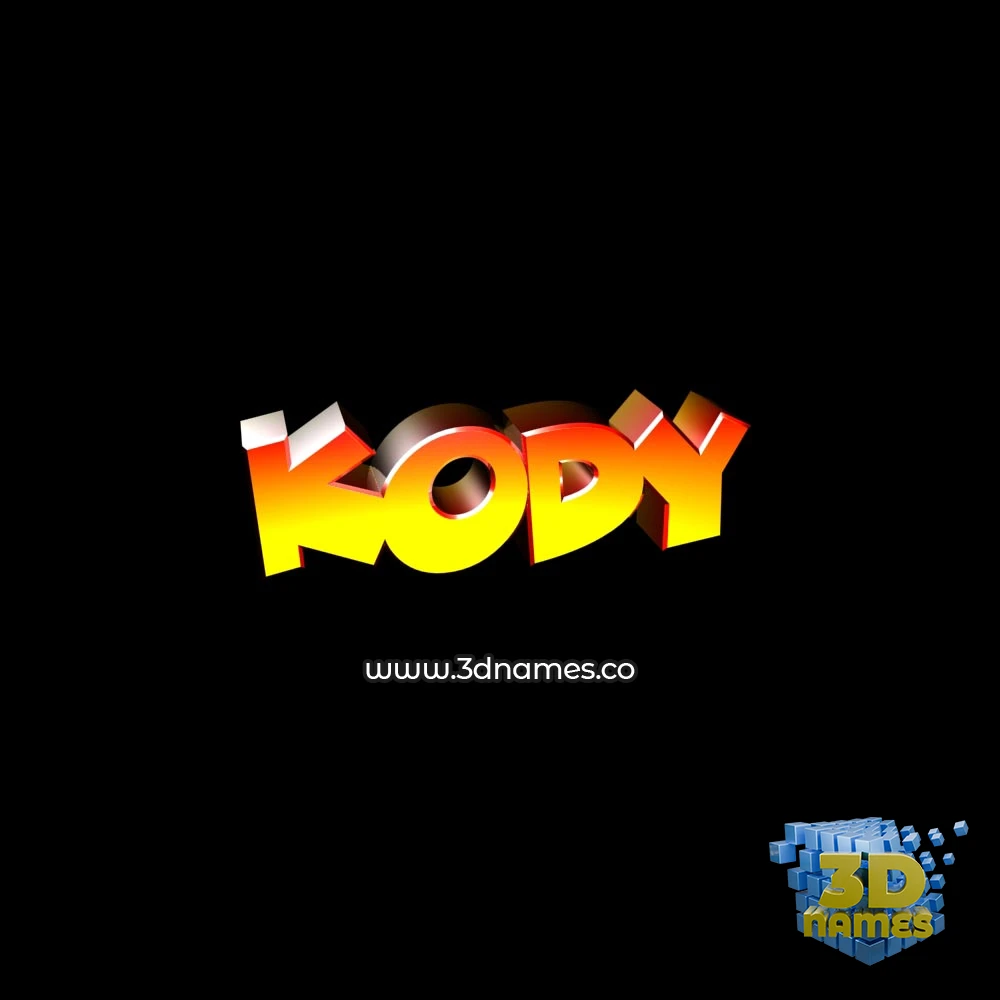 kody in Black Background style - 3D name wallpaper
