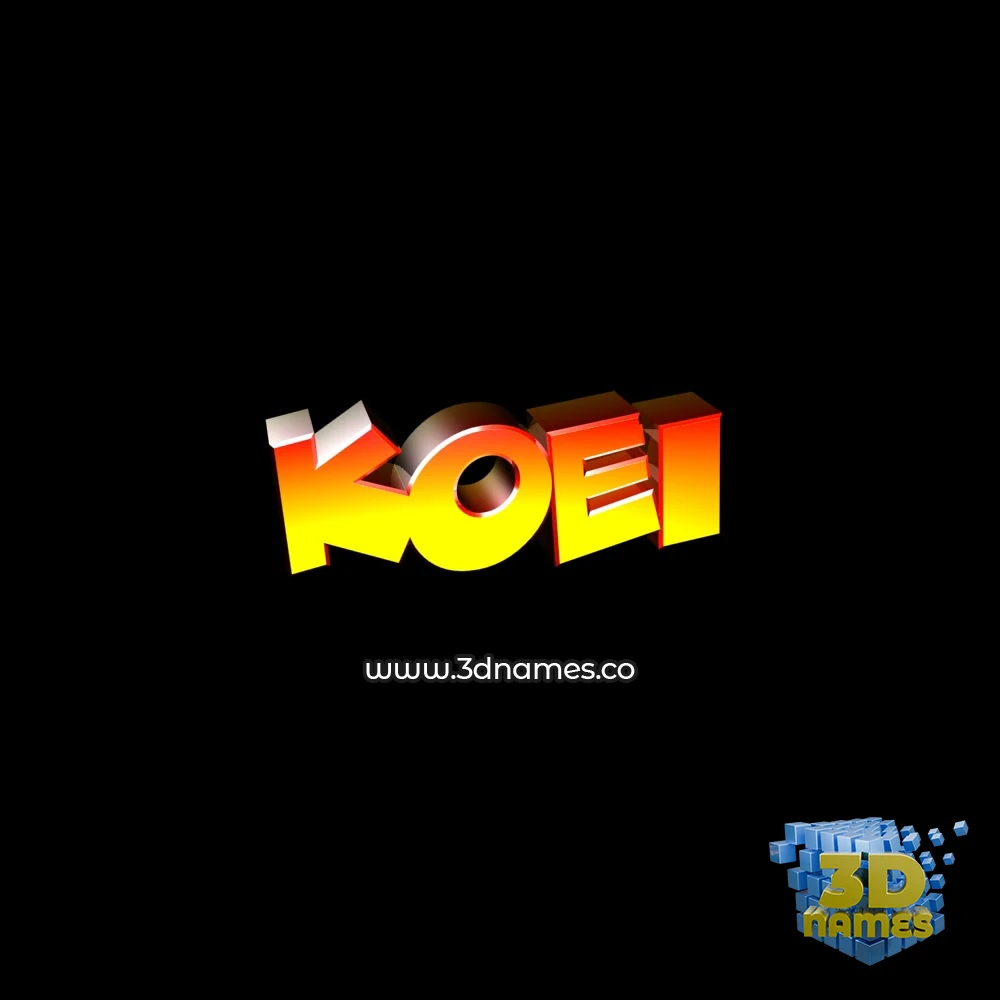 koei in Black Background style - 3D name wallpaper