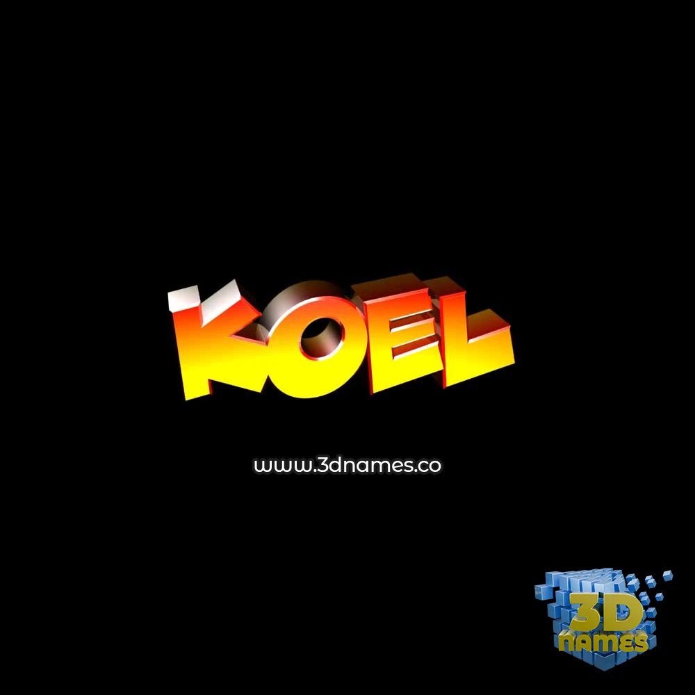 koel in Black Background style - 3D name wallpaper