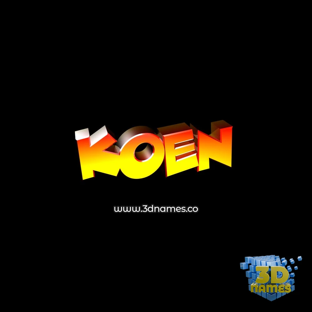 koen in Black Background style - 3D name wallpaper