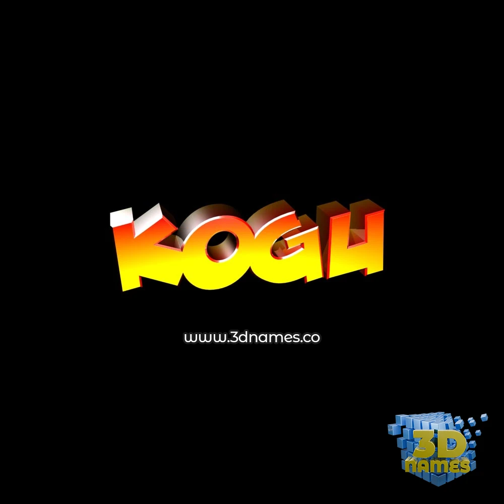 kogu in Black Background style - 3D name wallpaper