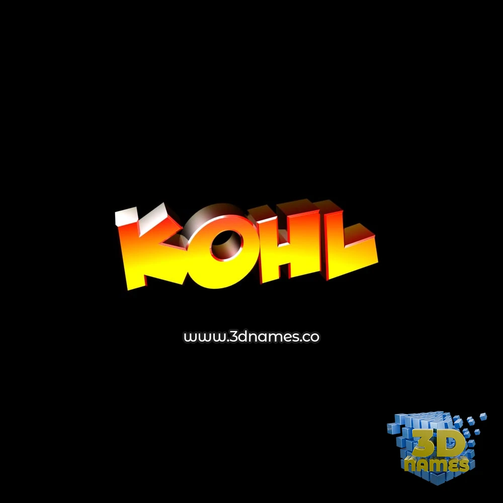 kohl in Black Background style - 3D name wallpaper