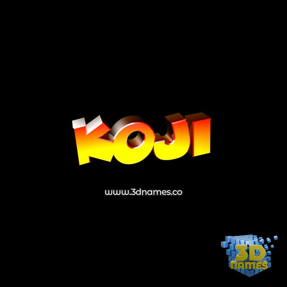 koji in Black Background style - 3D name wallpaper