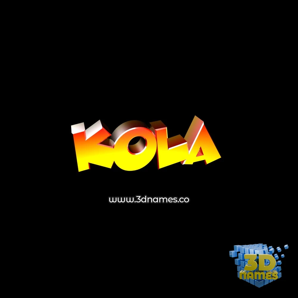 kola in Black Background style - 3D name wallpaper