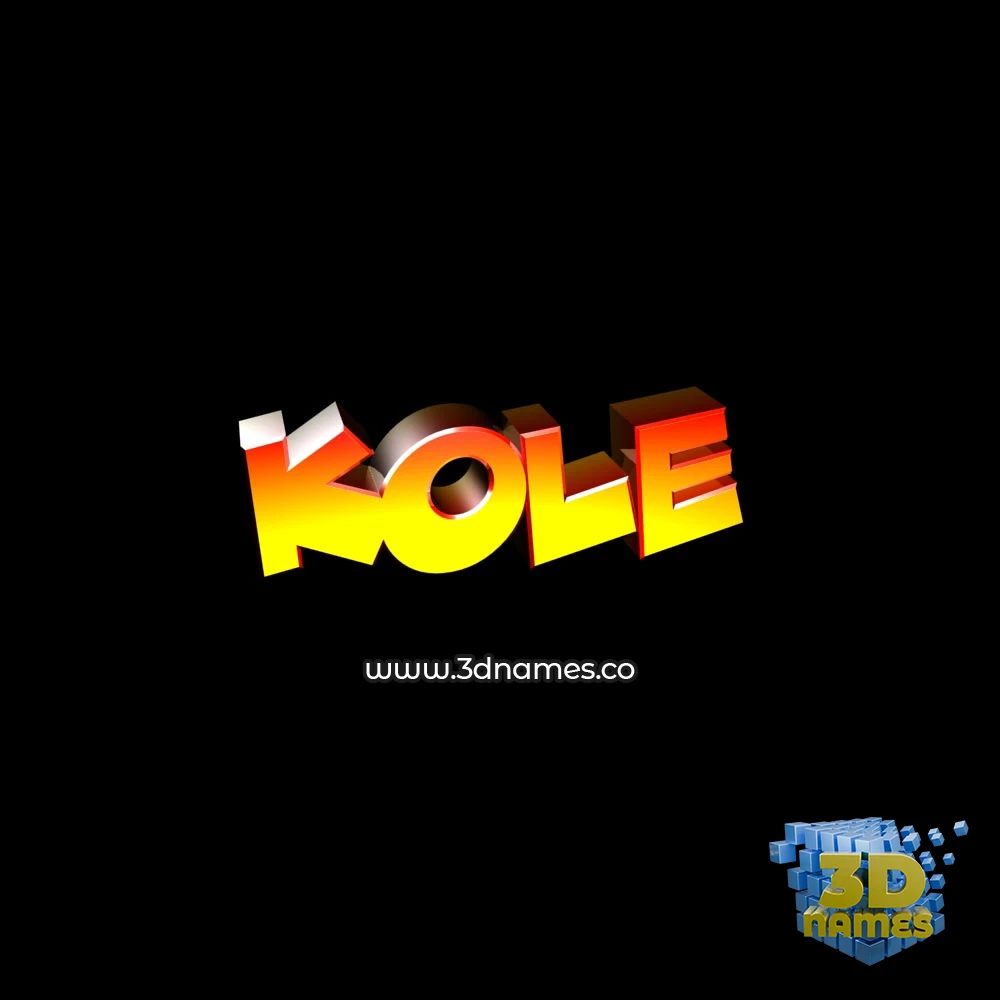 kole in Black Background style - 3D name wallpaper