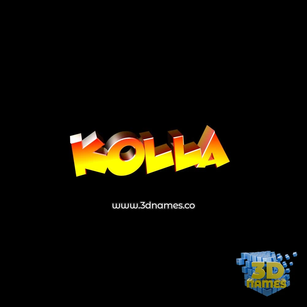 kolla in Black Background style - 3D name wallpaper