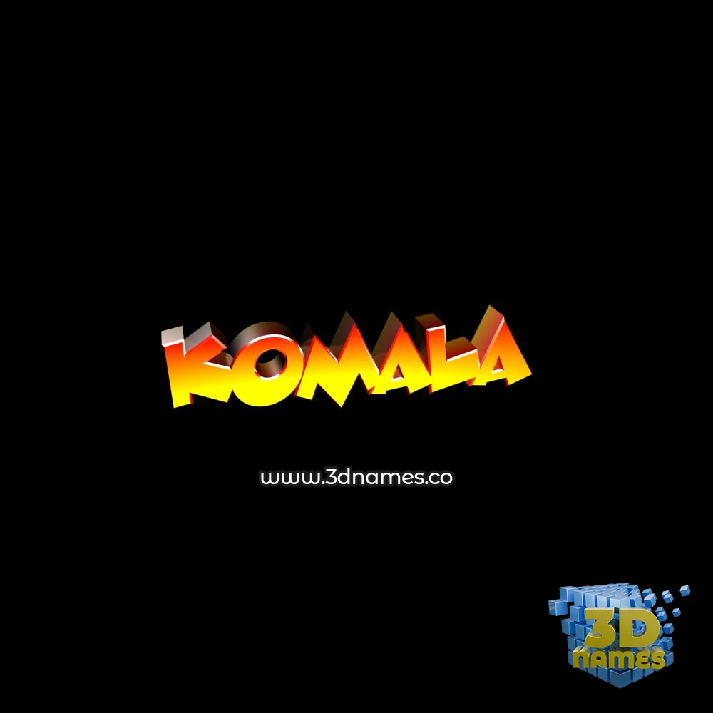komala in Black Background style - 3D name wallpaper