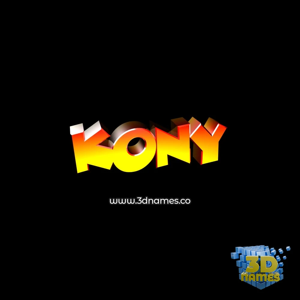 kony in Black Background style - 3D name wallpaper