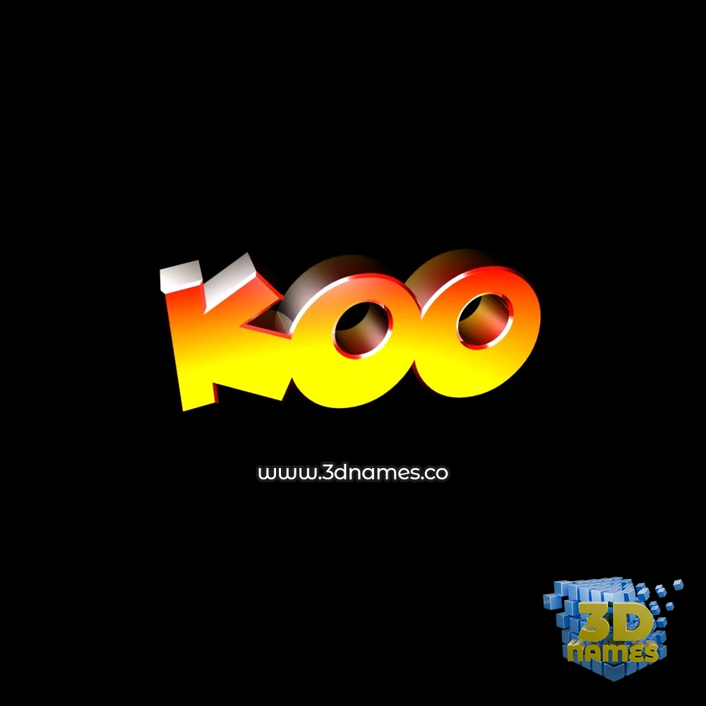 koo in Black Background style - 3D name wallpaper