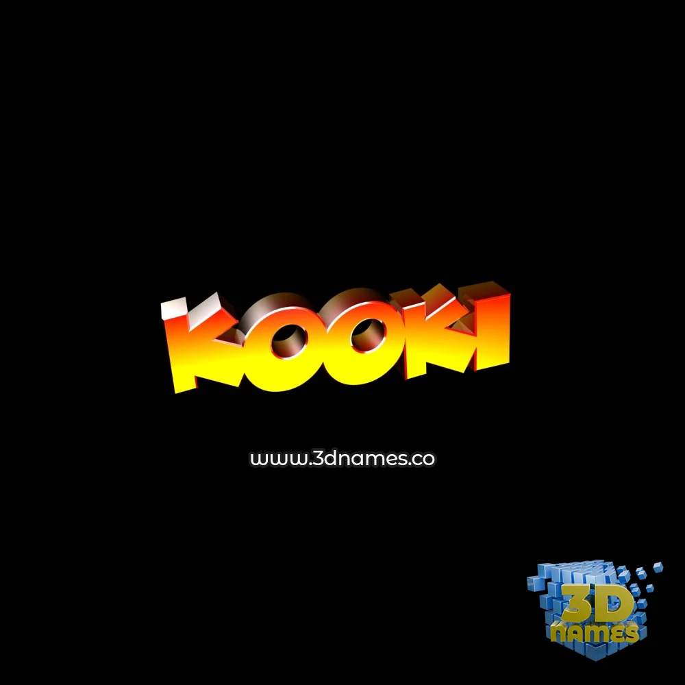 kooki in Black Background style - 3D name wallpaper