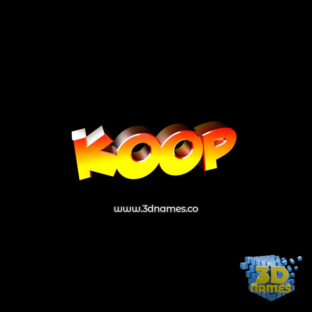 koop in Black Background style - 3D name wallpaper