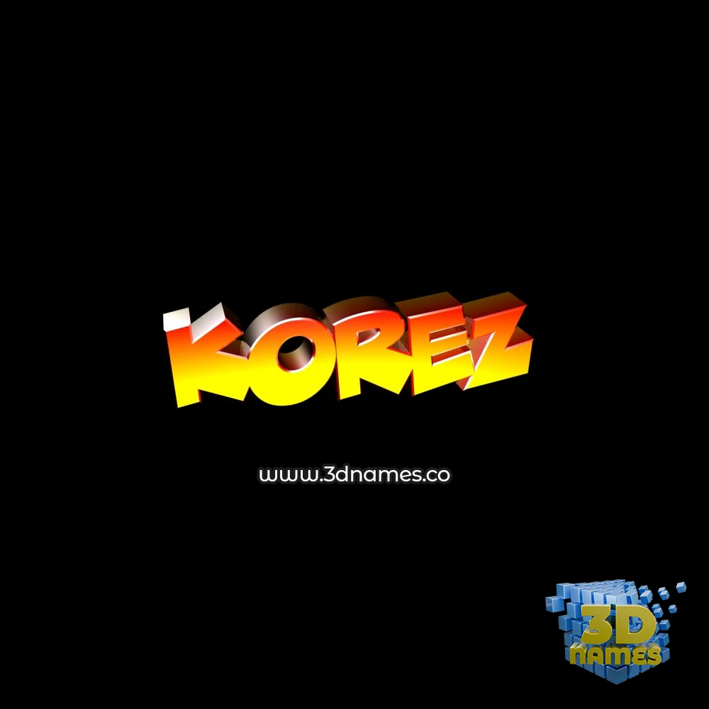 korez in Black Background style - 3D name wallpaper