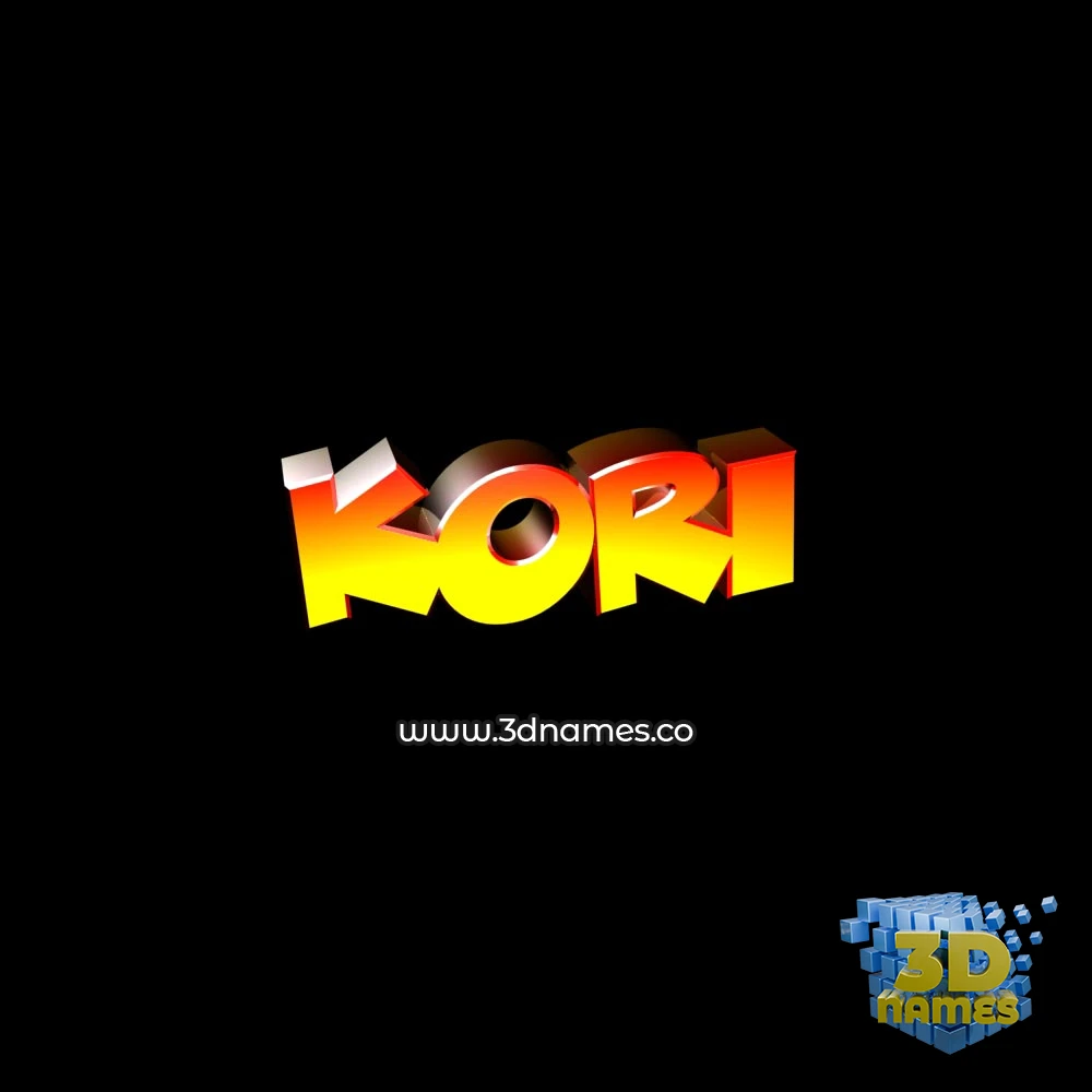 kori in Black Background style - 3D name wallpaper