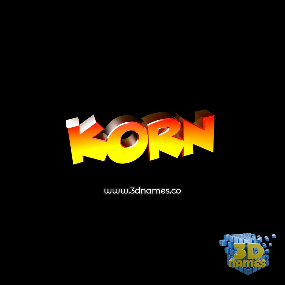 korn in Black Background style - 3D name wallpaper