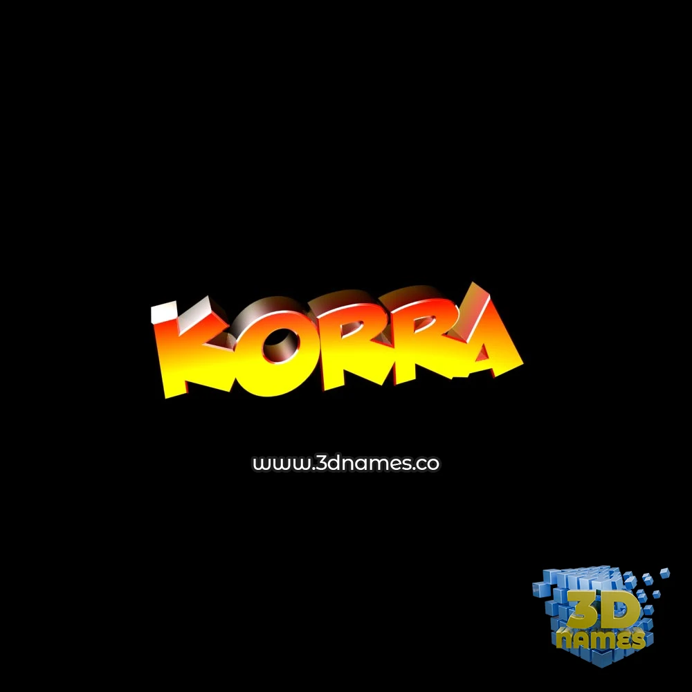 korra in Black Background style - 3D name wallpaper