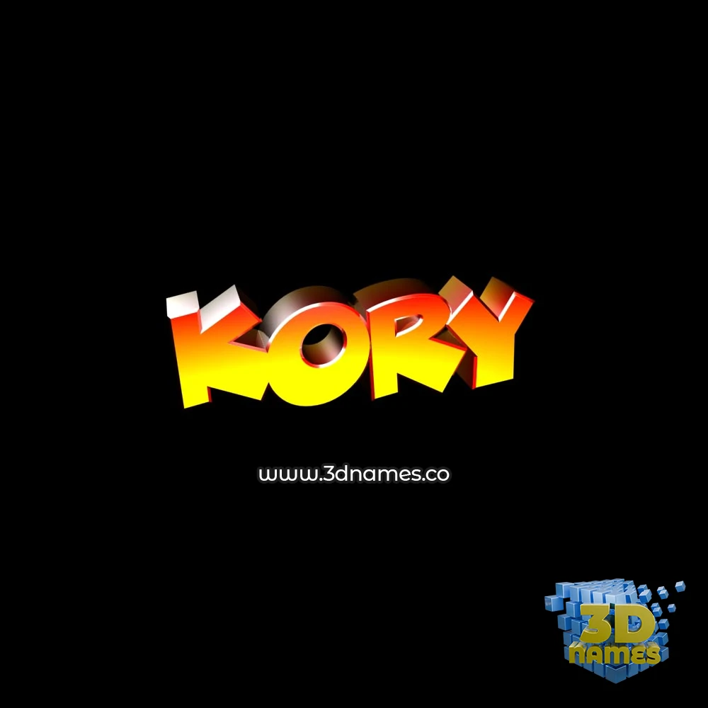 kory in Black Background style - 3D name wallpaper