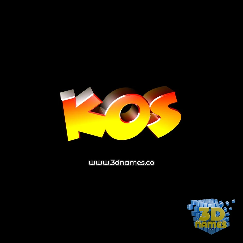 kos in Black Background style - 3D name wallpaper