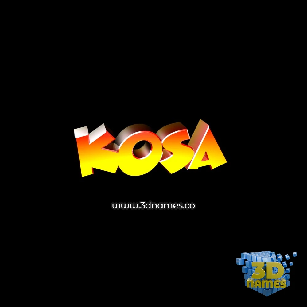 kosa in Black Background style - 3D name wallpaper