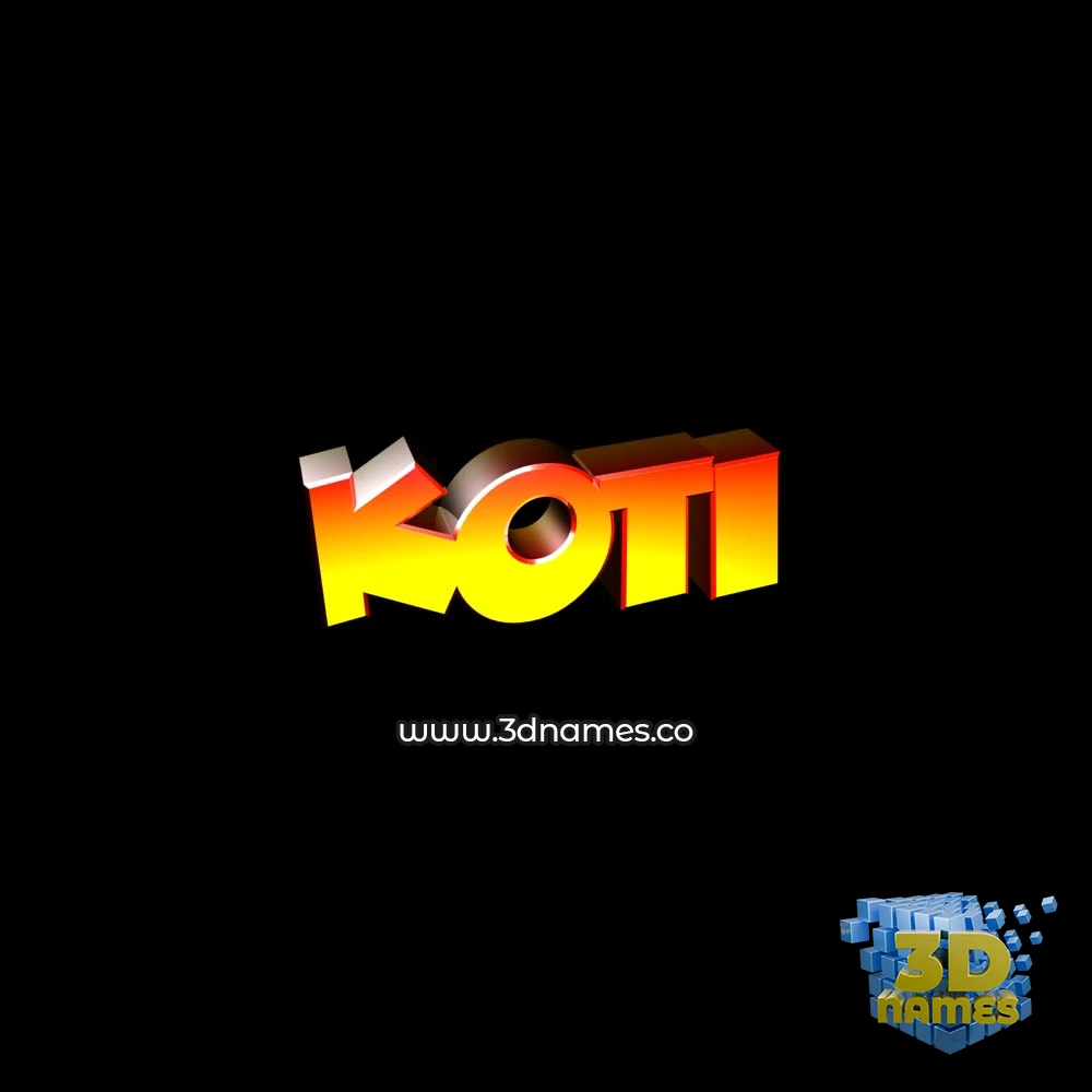 koti in Black Background style - 3D name wallpaper