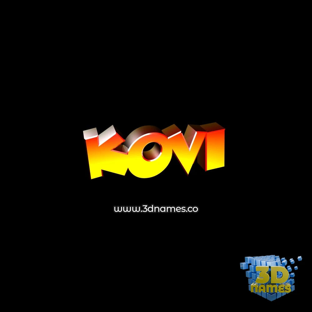 kovi in Black Background style - 3D name wallpaper