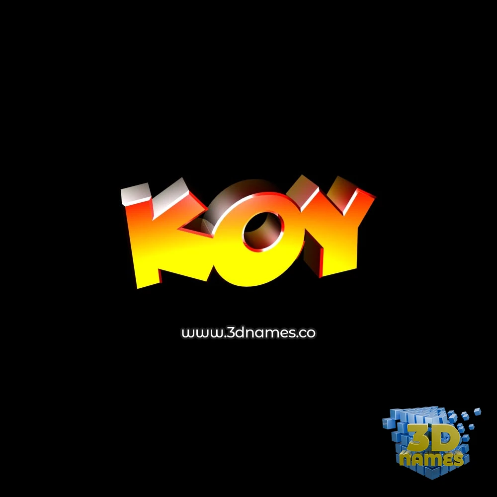 koy in Black Background style - 3D name wallpaper