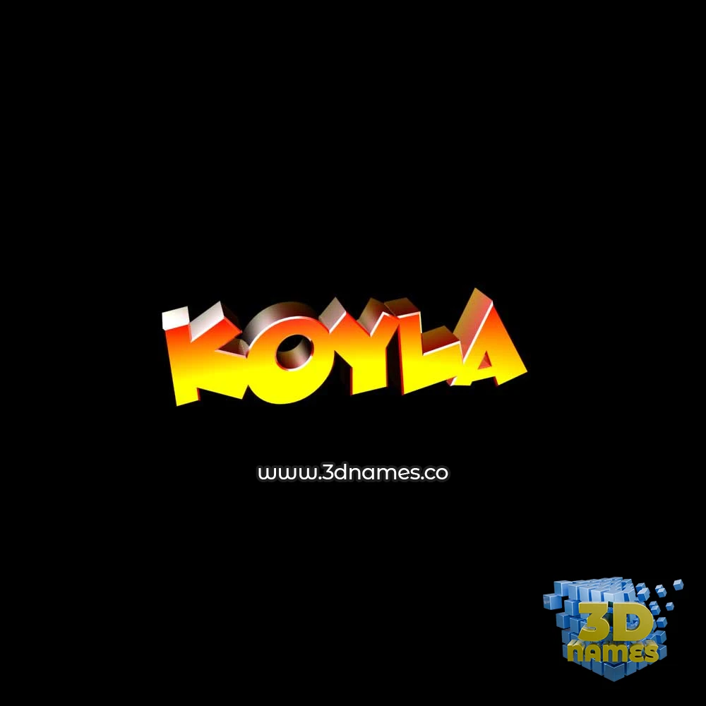 koyla in Black Background style - 3D name wallpaper